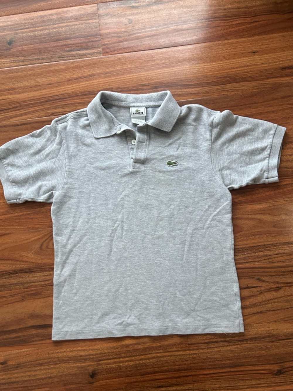Lacoste gray polo kids teens size 14